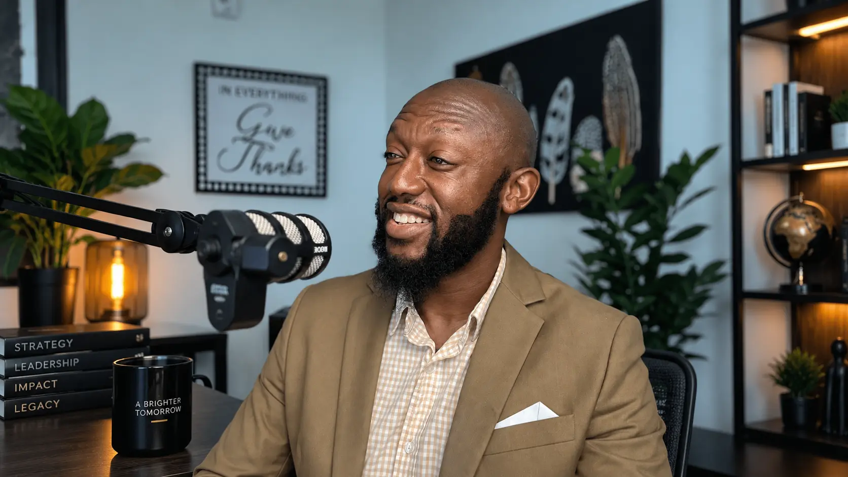 Dee Bright Jr. speaking from his studio