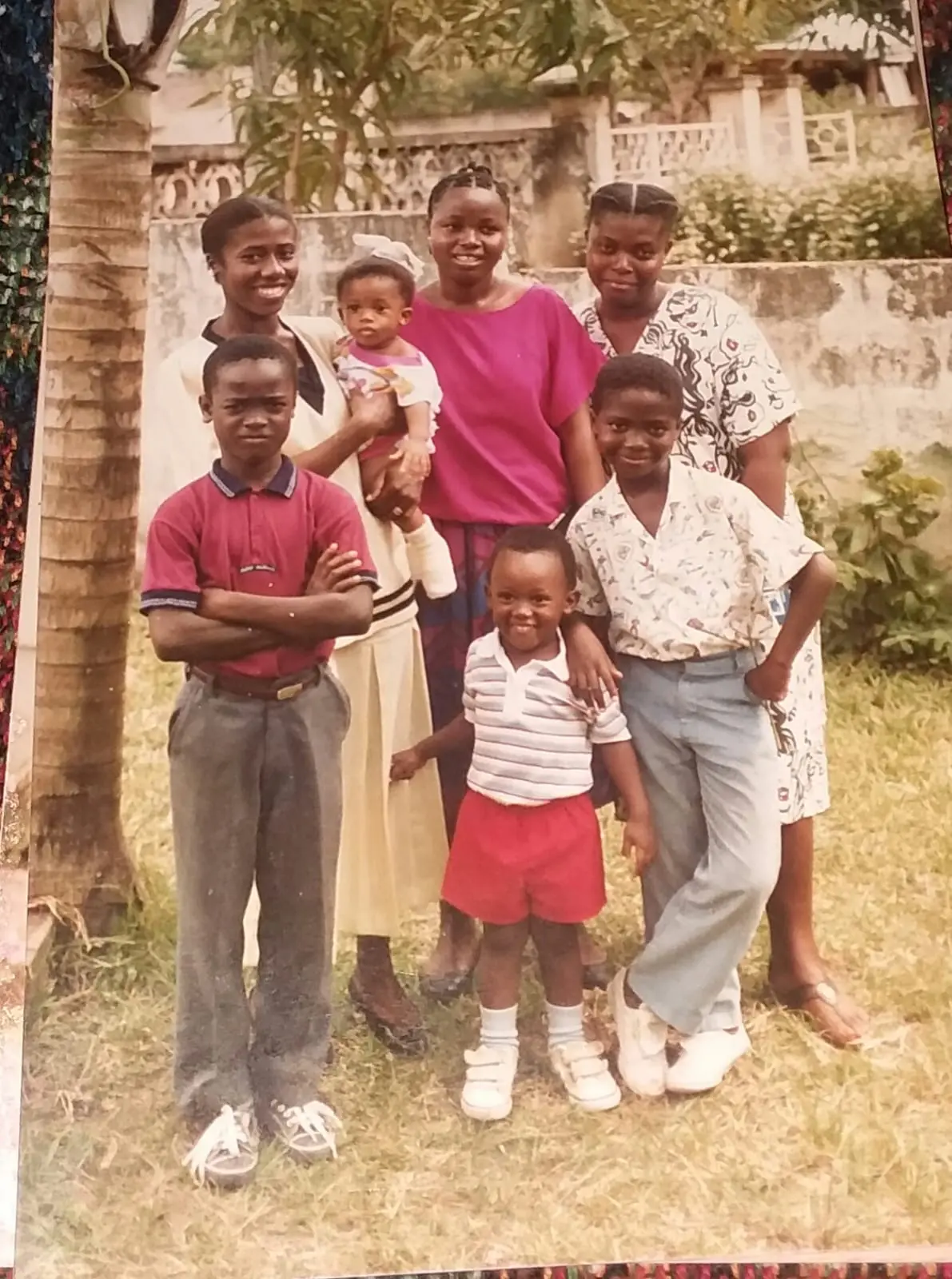 Dee Bright Jr. with relatives in Liberia